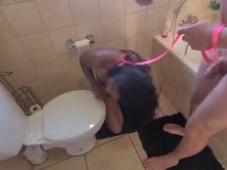 Človek toaleta indické šľapka dostať pissed na a dostať ju hlava flushed followed podľa satie phallus