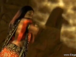 Indiyano mapagmahal buhok na kulay kape goddess seduces ikaw